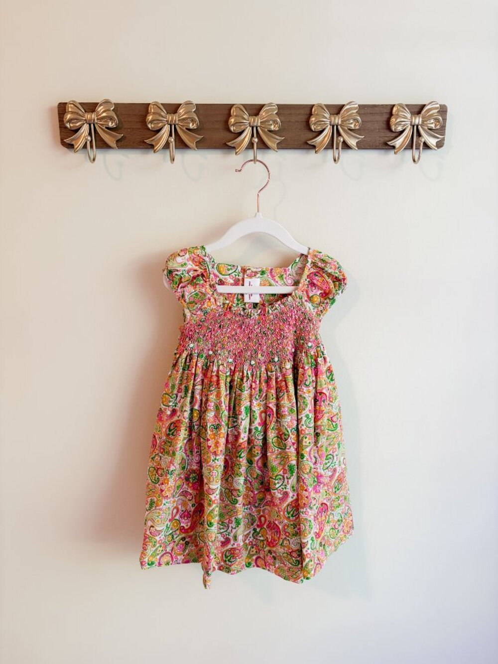 Girls' Smocked Dress with Paisley Print size 24 months